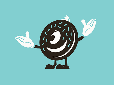 Joe's Doughs Branding black blue branding coffee cream donut dough doughnut joe logo mascot vintage