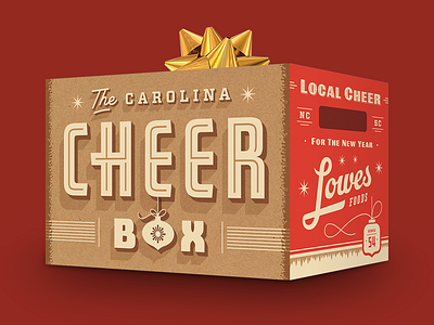 The Carolina Cheer Box christmas holiday lettering lowes foods matthew cook packaging retro typography