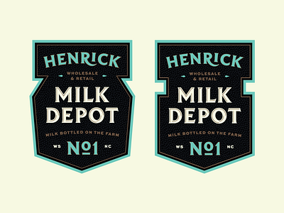 Henrick Milk Depot badge black blue farm gold matthew cook milk retro typography