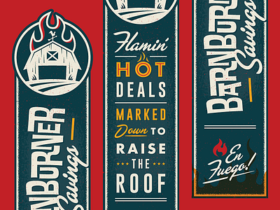 Barnburner Savings america barn burner farm logo retro signage texture the variable typography usa vintage