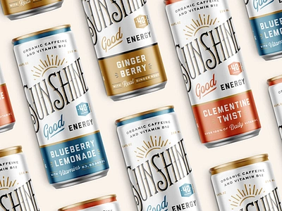 Sunshine beverage branding can drink logo north carolina packaging retro script typography vintage winston salem