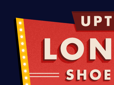Uptown London Shoe Shop blue futura illustration red sign signage texture typography white