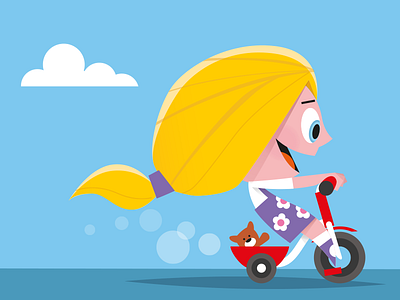 Jo-Ann riding bike bike biking character design girl kid little girl vector vector art