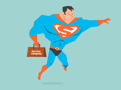 Service- Superman cgharacter design character flat flat design hero service superhero superman vector