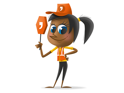 Traffic Controller character controller design girl sign traffic vector