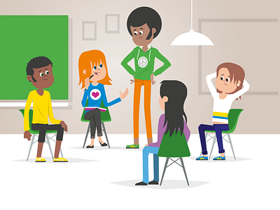 Classroom Conversation character classroom conversation design students teacher vector