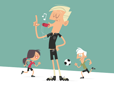 Referee character character design kids playing referee soccer vector