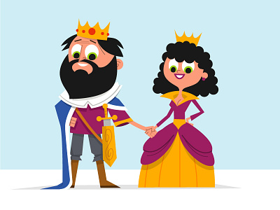 King and Queen animation boy cartoon character character design flat flat design girl graphic character icon money princess school vector vector art
