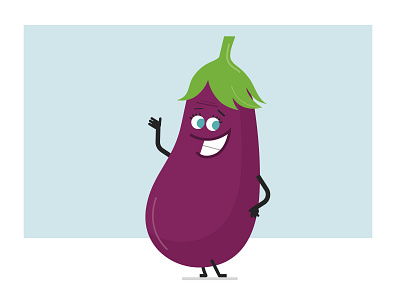 Aubergine character aubergine cartoon character character design design flat design graphic character illustration vector vector art