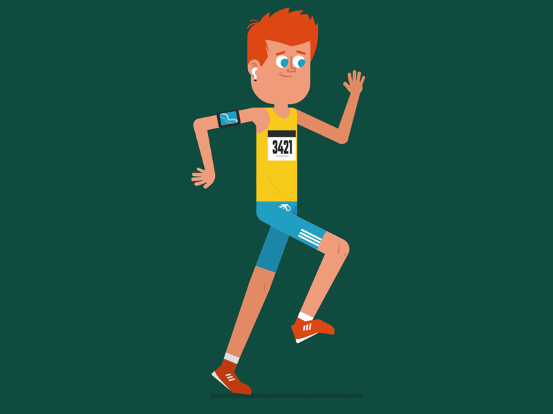 Running Dude aftereffects animation character character design design flat flat design graphic character illustration marathon dude red run cycle running vector vector art