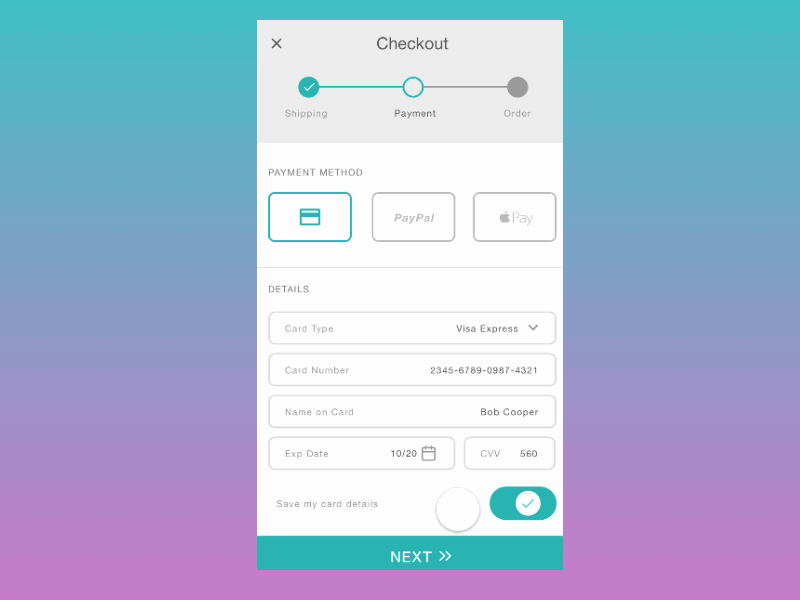 Daily UI 002 - Checkout checkout daily dailyui002 framer gradient