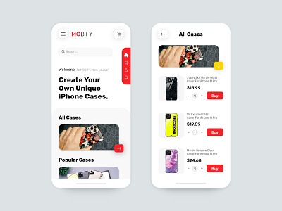 Mobify Online Phone Accessories App design ecommerce mobile app mobile app design mobile application ui uidesign uxdesign