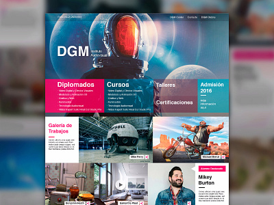 DGM art direction made with invision web design