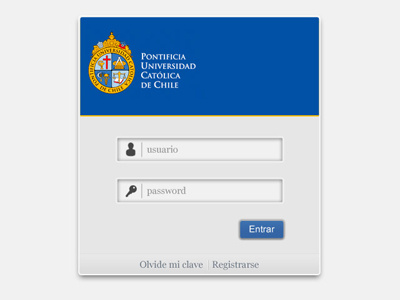 PUC Login button icon login text field university
