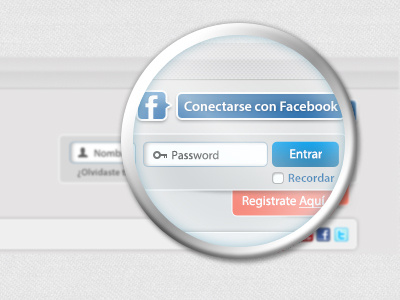 Register facebook form login magnifying glass password register sign up user