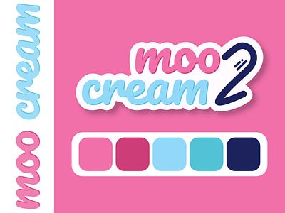 Logo 13 - Moo2Cream colorful ice icecream logo logodesign logotype pink