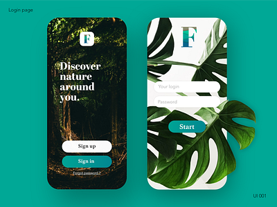 Login Page forest green login mobile sign in signup ui ui design