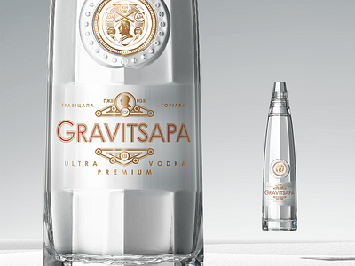 Gravitsapa vodka branding design logo vector