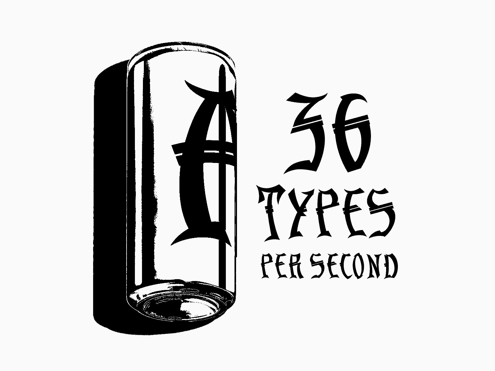 36 Types Per Sesond animation branding can lettering packaging typography vector