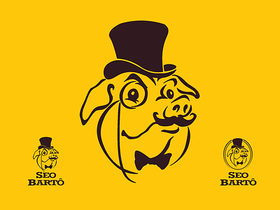 PIG FOR PUB branding character concept design logo pig pub