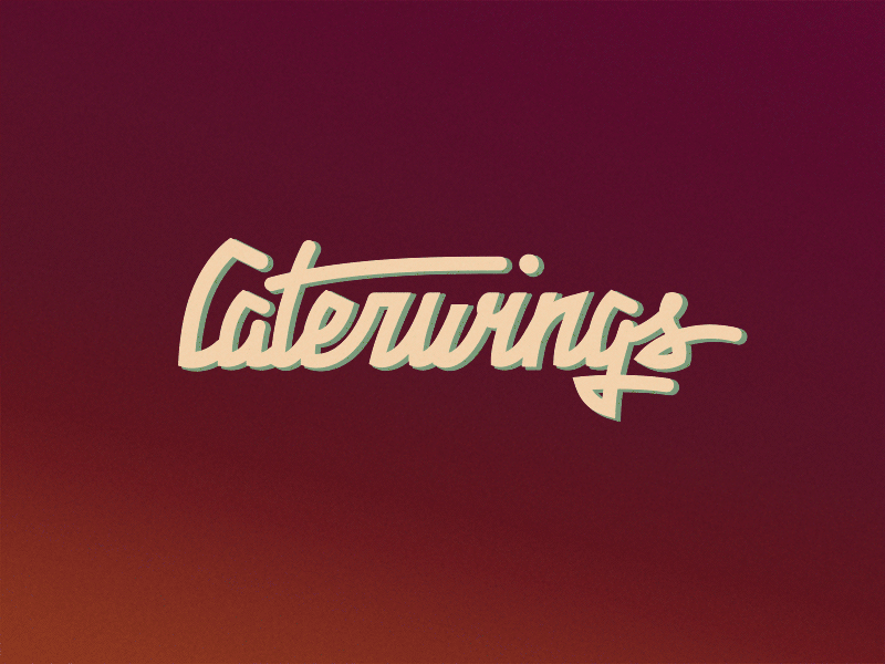 Caterwings lettering animation animation branding catering concept design lettering typography vector wings