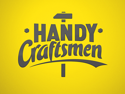 Handy Craftsmen branding concept craftsmen hammer lettering logo typography vector