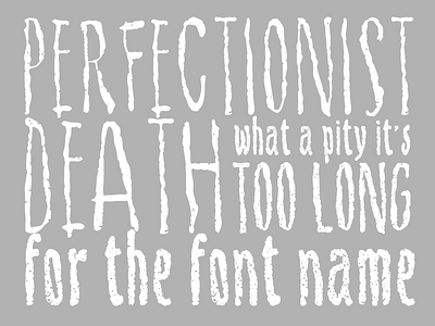 What a pity font typography