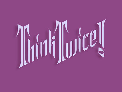 Think Twice branding concept design illustration lettering logo think twice typography vector