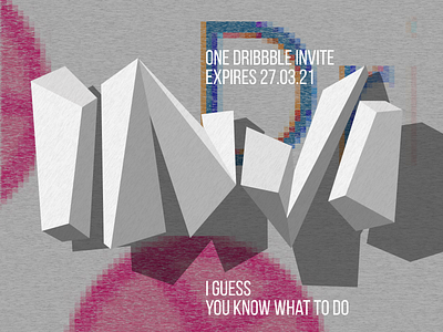 ONE DRIBBBLE INVITE dribbble graphic design invitation invite lettering postcard poster typography