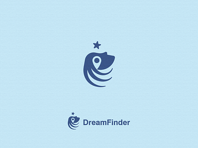 DreamFinder negative space logo concept dream dream finder find finder graphic design logo negative space negativespace