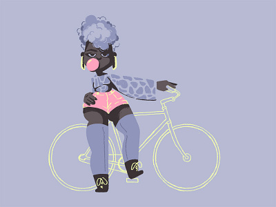 Pear Shaped Girl #1 badass bike bubblegum girl gum shorts
