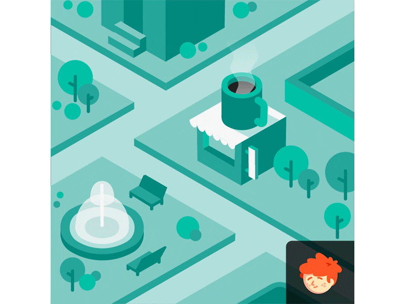 Google's Trusted Contacts app coffee contact corgi fountain google isometric location map onboarding