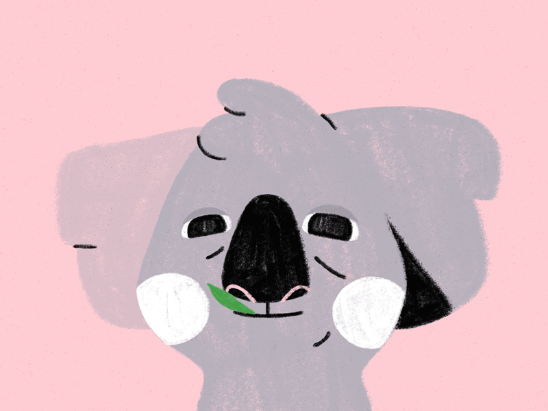 NOM NOM NOM animal animation chewing cute eucalyptus google hand drawn koala loop pixel sketch