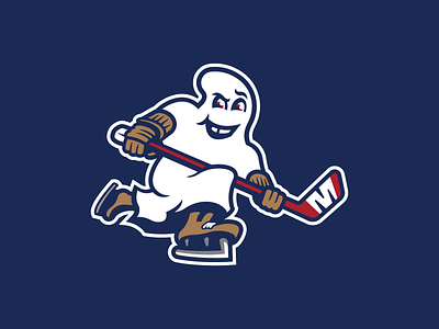 Fantômes de Montréal for Hatclub branding design ghost hatclub hockey hockey logo hockey player identity illustration illustrator logo montreal sports sports logo vector