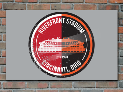 Riverfront Stadium for 26shirts.com 26shirts charity cincinnati logo shirt sports stadium