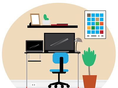 Work Station desktop illustration illustrator work station