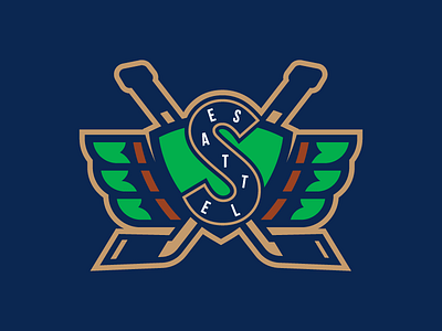 Seattle Pilots Secondary Logo Concept branding hockey icon illustrator logo nhl seattle sports