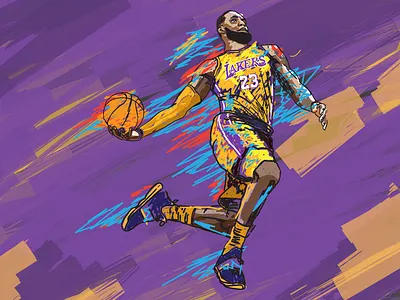 Lebron the Laker basketball illustration lakers lebron lebron james nba sports