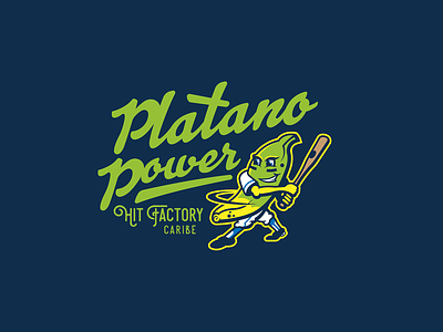 Platano Power for Hit Factory Athletics apparel baseball branding branding design hit factory identity illustration logo mlb sports sports design sports logo