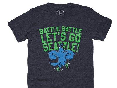 Battle Battle Let's Go Seattle! - Cotton Bureau 12 branding concept cottonbureau design football hawks identity illustration illustrator logo nfl seahawks seattle sports vector