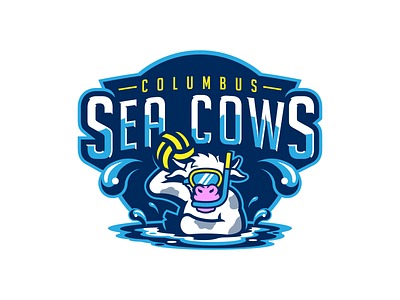 Columbus Sea Cows Water Polo brand design branding columbus logo design ohio sports sports branding sports identity sports logo sports logo design water polo