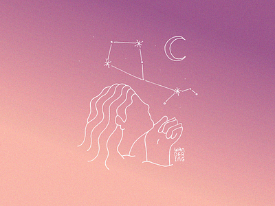 W A N D E R I N G astrology cosmos illustration lettering wander wanderer woman