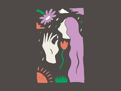 S E M I L L I T A design flower illustration illustrator love seed silhouette spring sun woman