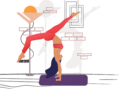 gymnast girl beauty design flat flat design girl gymnastics home home decor illustration sport vector workout yoga
