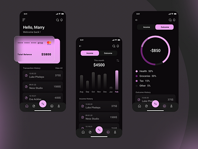 Banking App UI - Concept all app appdesign banking branding concept design pro ui uiuxdesign ux