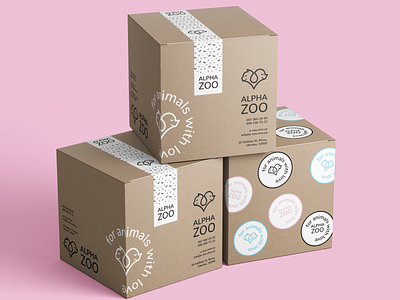 ALPHA ZOO package alpha zoo box brand identity branding design graphic design logo package stickers