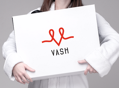 Package for VASH brand identity branding design graphic design heart heart logo logo logo design package red v logo vash vector