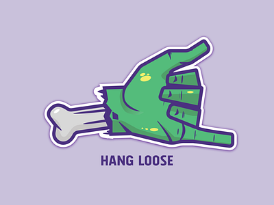 Hang Loose design hand hang loose purple sticker