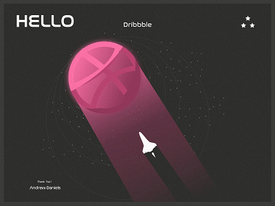 Hello Dribbble andrew daniels design hello dribbble illustration space