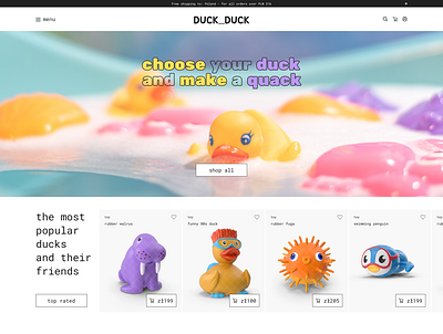 Site for the sale of rubber ducks design duck sale ui uidesign uiu ux uxdesign uxui web design